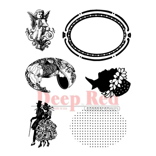 Deep Red Stamps Create A Cameo Rubber Cling Stamp Set 3 x 4 inches {1}