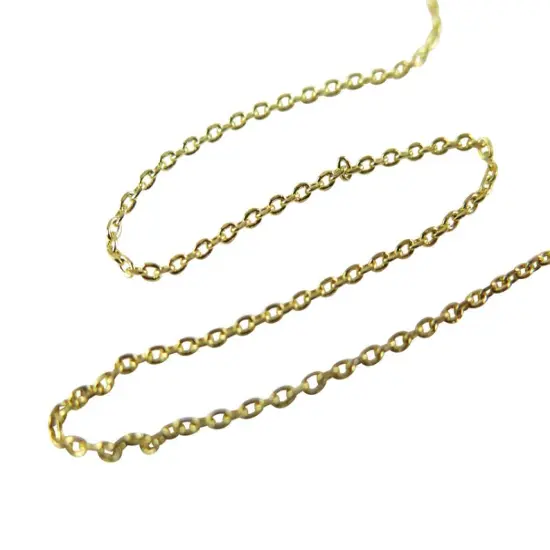 Dainty Gold Plated Faceted Cable Chain (C931) (6') {5}