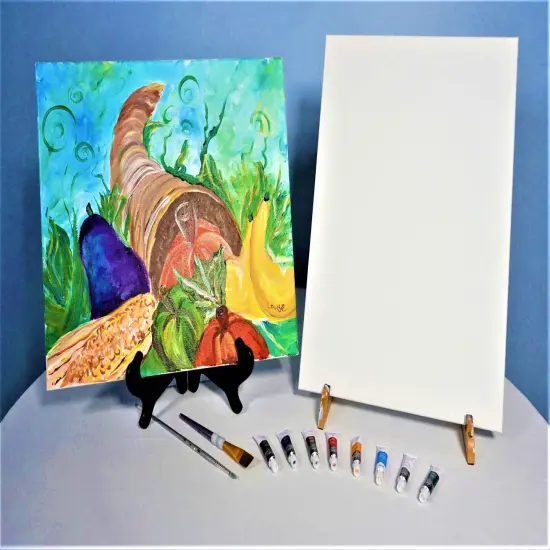 Paint Kit - Thanksgiving Feast Acrylic Painting Kit & Video Lesson, DIY Canvas Art, Beginner Paint Kit, At Home Paint Kit, Paint Party {2}