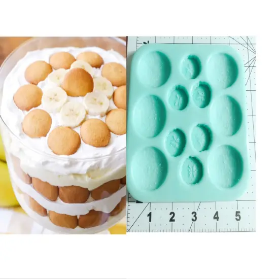 Banana + Wafer Silicone Mold. Realistic Food Shape Mold, For Wax | Embed | Soap |Resin Castings {1}