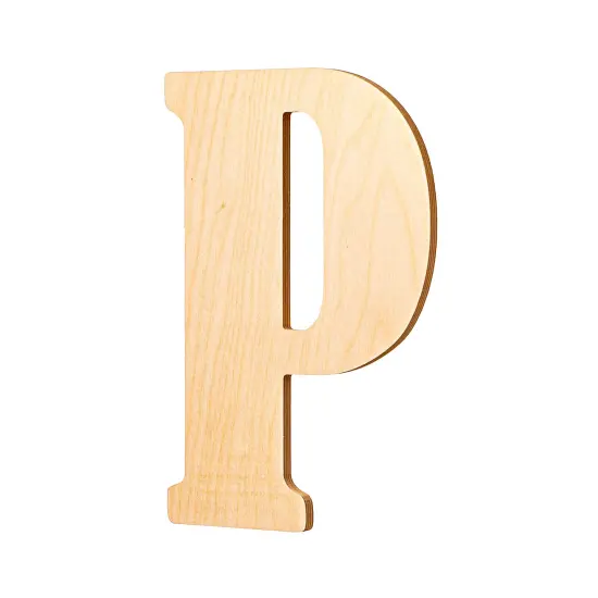23 In. Letter P, Unfinished Vintage Wood Letter (P) {2}