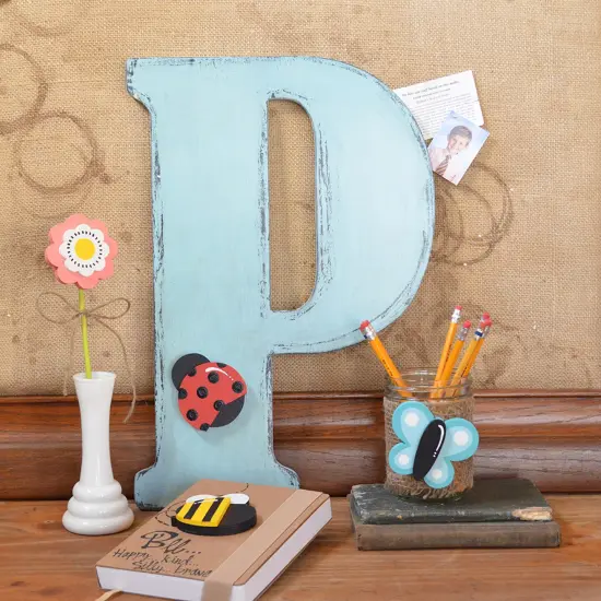 23 In. Letter P, Unfinished Vintage Wood Letter (P) {3}
