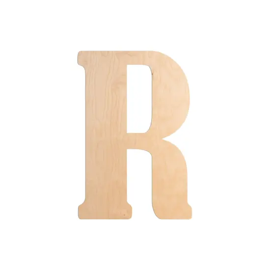 23 In. Letter R, Unfinished Vintage Wood Letter (R) {1}