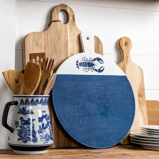 18 in. Unfinished Wooden Circle Cutting Board {3}