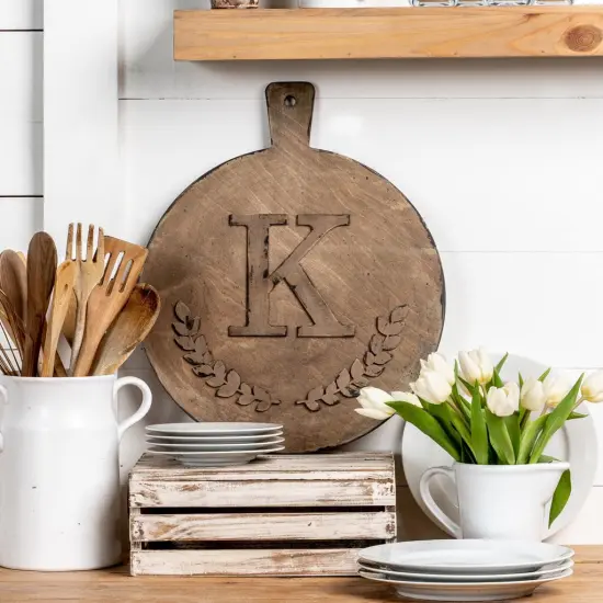 18 in. Unfinished Wooden Circle Cutting Board {2}