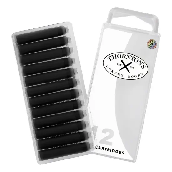 Thornton's Luxury Goods Short Standard International Fountain Pen Ink Cartridges, 12-Count Ultimate gray {1}