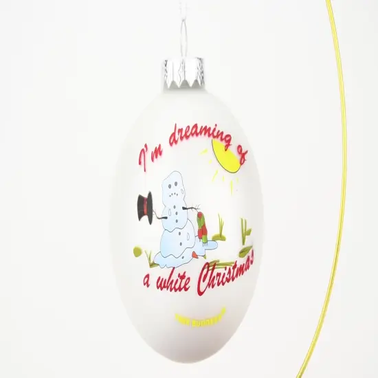 I'm Dreaming of a White Christmas Funny Snowman Melting Glass Ornament {5}
