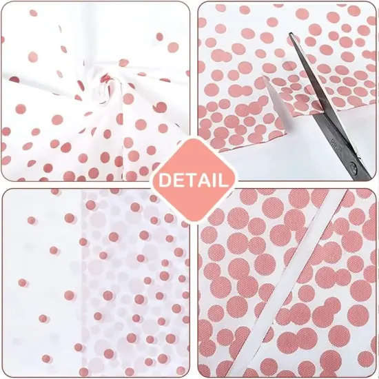 3 pack Rose Gold Dot Tablecloth Plastic Table Cover for Girl Women Birthday Party {3}