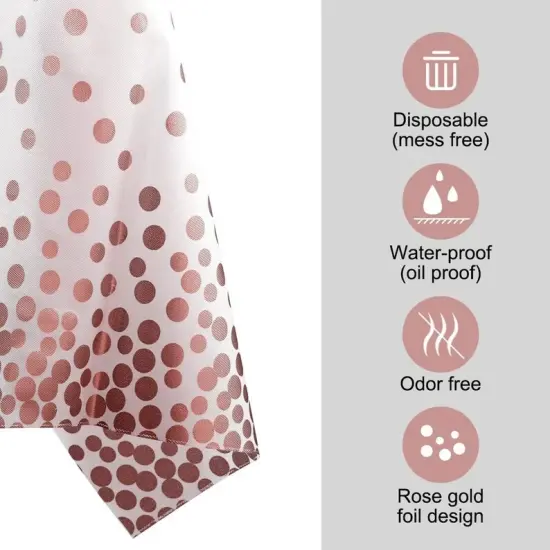 3 pack Rose Gold Dot Tablecloth Plastic Table Cover for Girl Women Birthday Party {4}