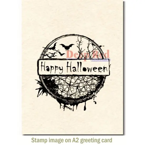 Deep Red Stamps Happy Halloween Rubber Cling Stamp 3 x 3.2 inches {3}
