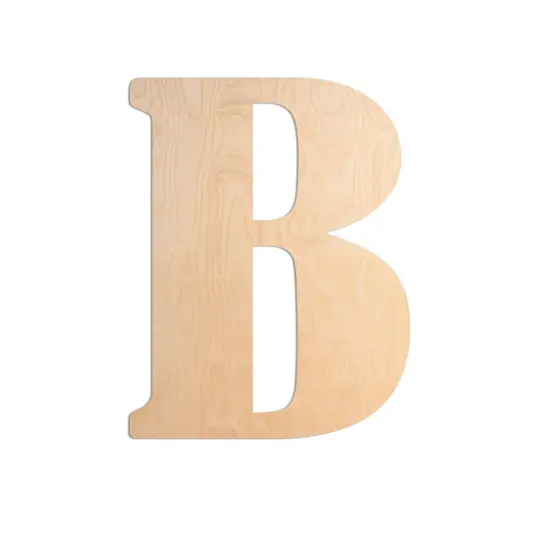 23 In. Letter B, Unfinished Vintage Wood Letter (B) {1}