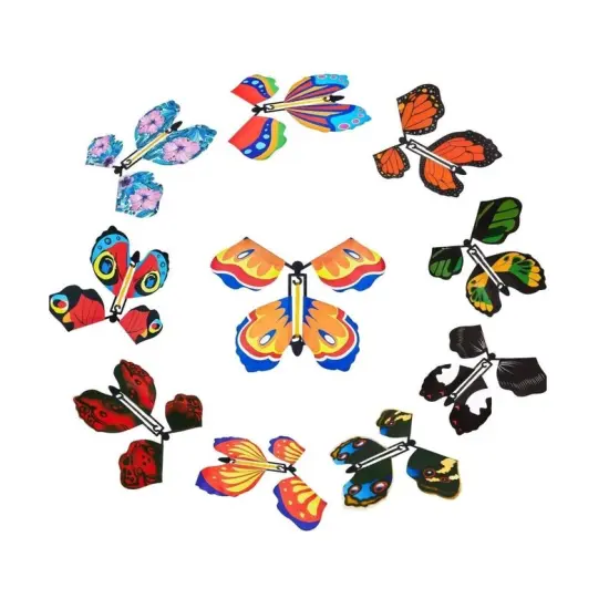 10pcs Magic Flying Butterfly Wind Up Butterfly Surprise Gift for Explosion Box Envelope Wedding Birthday Party Fairy Greeting Card {1}