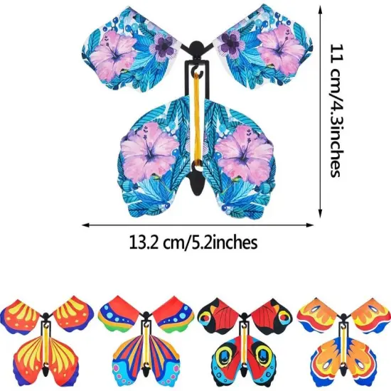 10pcs Magic Flying Butterfly Wind Up Butterfly Surprise Gift for Explosion Box Envelope Wedding Birthday Party Fairy Greeting Card {4}