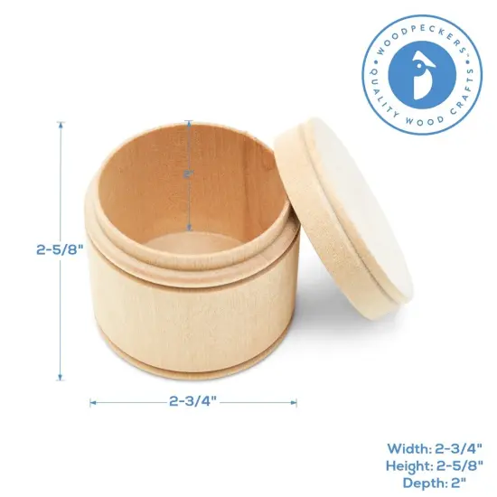 Wood Salt Box 2-3/4" Unfinished Boxes for Storage and Display | Woodpeckers {4}