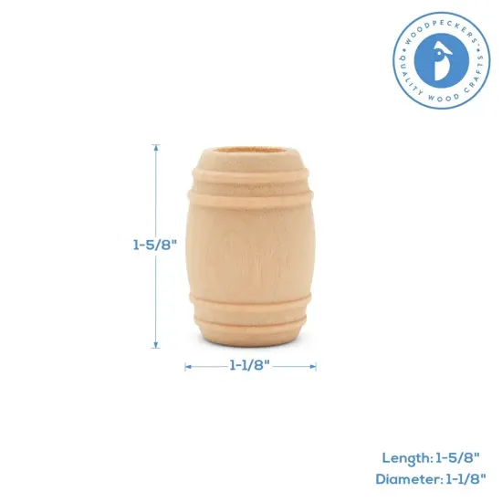 Wood Pickle Barrel 1-5/8 inch for Miniature Scale Model, Toy Train| Woodpeckers {7}