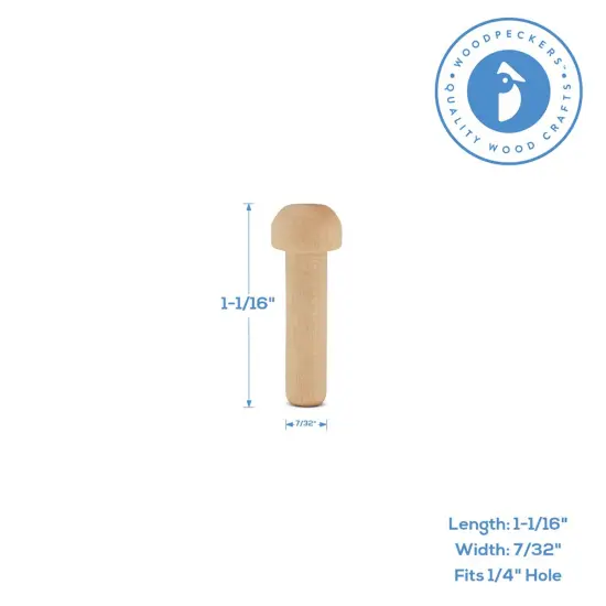 Wood Axle Pegs Multiple Sizes Available, Mini Wood Train Craft Parts for Wood Wheels | Woodpeckers {8}