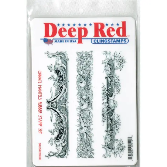 Deep Red Stamps Ornate Mantels Rubber Cling Stamp Set 4 x 6 inches {2}