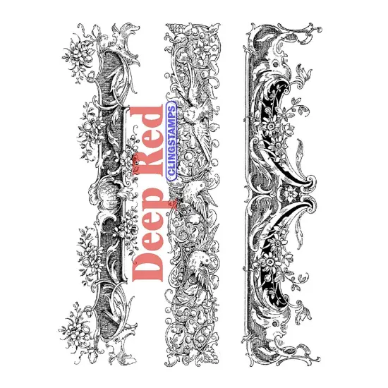 Deep Red Stamps Ornate Mantels Rubber Cling Stamp Set 4 x 6 inches {1}