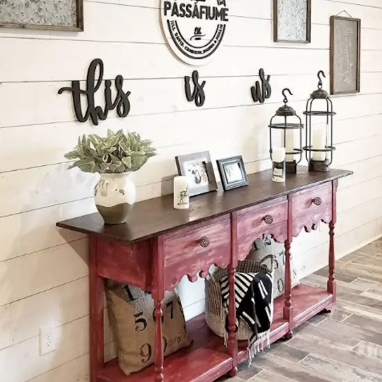 Unfinished Wooden Cursive "This Is Us" {2}