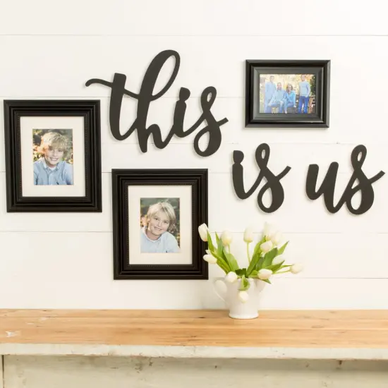 Unfinished Wooden Cursive "This Is Us" {4}