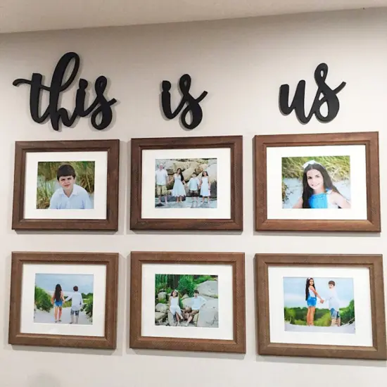 Unfinished Wooden Cursive "This Is Us" {3}