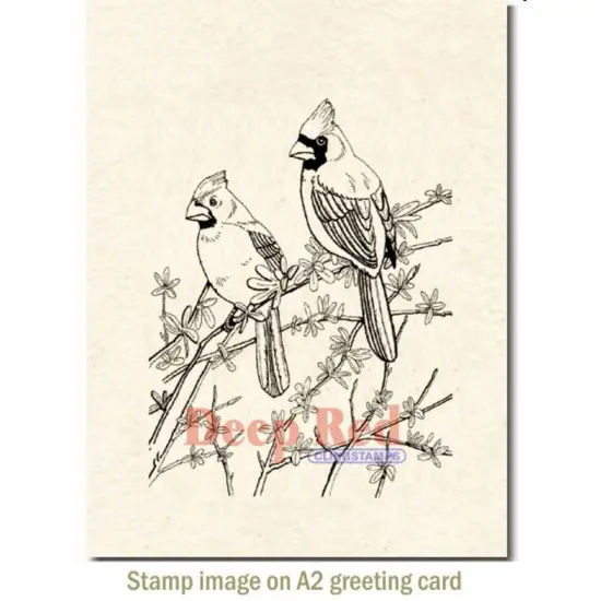 Deep Red Stamps Cardinals Rubber Cling Stamp 3.25 x 4.25 inches {3}