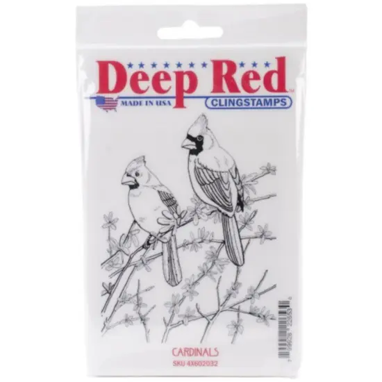 Deep Red Stamps Cardinals Rubber Cling Stamp 3.25 x 4.25 inches {2}