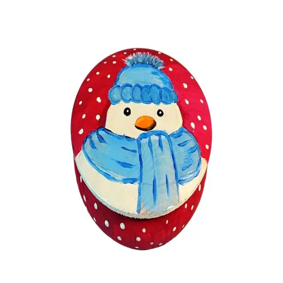 Christmas Paint Kit - The Chilly Snowman Tabletop Trinket Box Painting Kit & Video Lesson, Art Gift Set, DIY Christmas Craft, Beginner Painting, Painting Gift Set {2}
