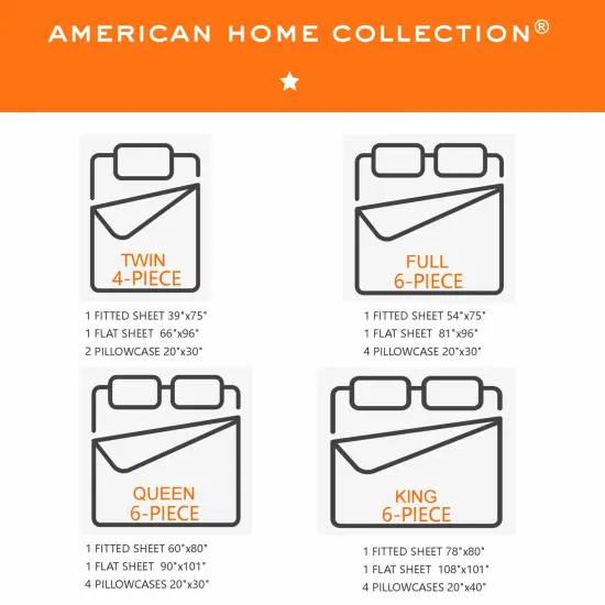 American Home Collection Patchwork Bedding Sheets & Pillowcases Set Brushed Microfiber Wrinkle Free Sheet Set Yellow {4}