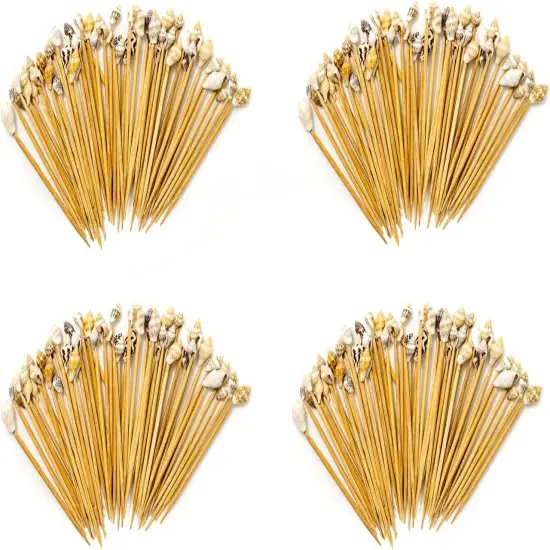 Seashell Toothpicks 100 Seashell Party Picks Shell Toothpicks for Tiki Bar and Beach Wedding {1}