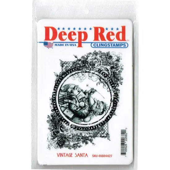 Deep Red Stamps Vintage Santa Rubber Cling Stamp 4.2 x 3.2 inches {2}