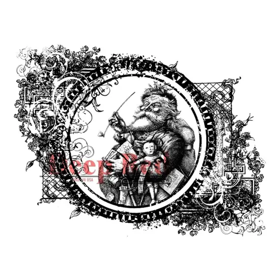 Deep Red Stamps Vintage Santa Rubber Cling Stamp 4.2 x 3.2 inches {1}