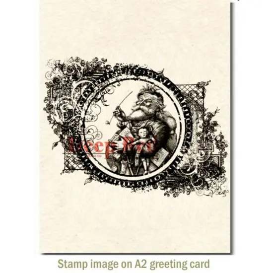 Deep Red Stamps Vintage Santa Rubber Cling Stamp 4.2 x 3.2 inches {3}