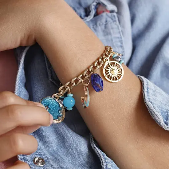 Incraftables Sun, Moon & Star Charms Pendants for DIY Bracelets, Jewelry, Keychain & Necklace Making. Bulk Mixed Assorted Enamel, Gold & Silver Charm set for Kids & Adults 120pcs (60 styles). {2}