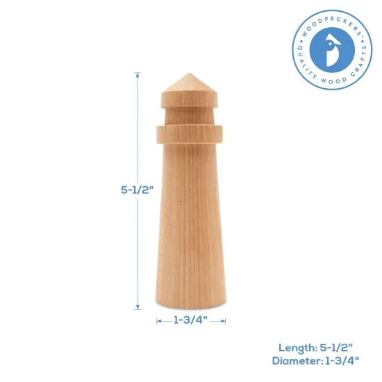 Wood Lighthouse Figures for Decor, Lighthouse Ornaments | Woodpeckers {4}