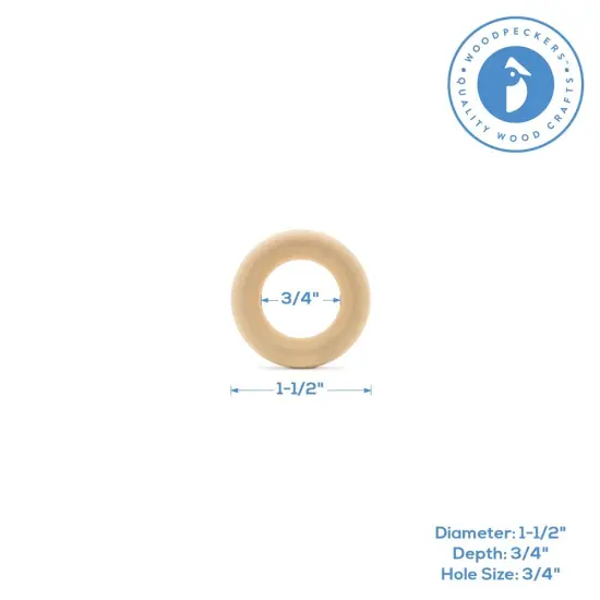 Unfinished Wood Rings for Crafts, Macrame and Jewelry | Woodpeckers {5}