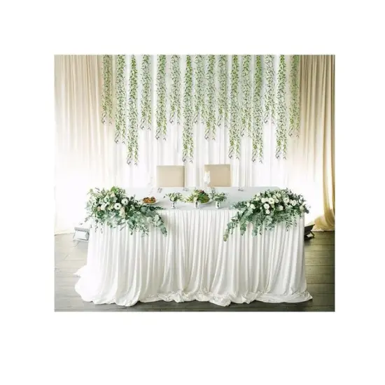 6pcs Artificial Hanging Vines Fake Greenery Garlands Artificial Willow Leaves Wedding Party Home Garden Decor Backdrop Wall Decoration {4}