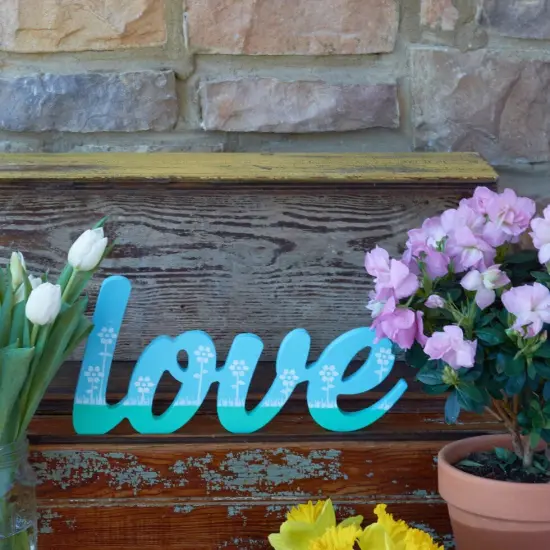 13 in. Unfinished Wooden Cursive "Love" {4}