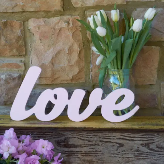 13 in. Unfinished Wooden Cursive "Love" {2}