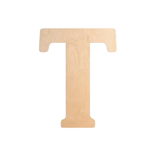 23 In. Letter T, Unfinished Vintage Wood Letter (T) {1}