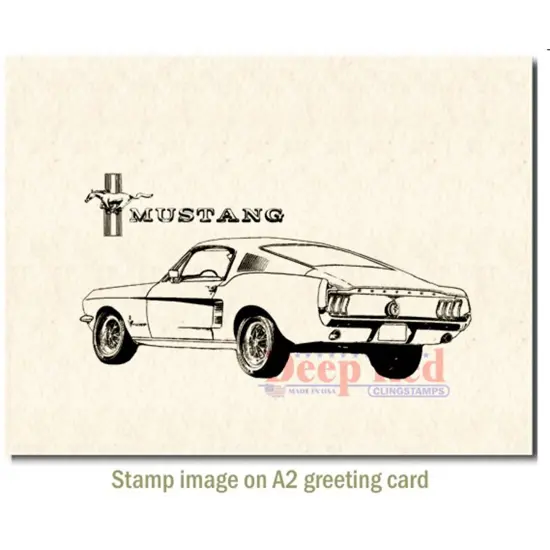 Deep Red Stamps Mustang Fastback Rubber Cling Stamp 4.1 x 2 inches {3}