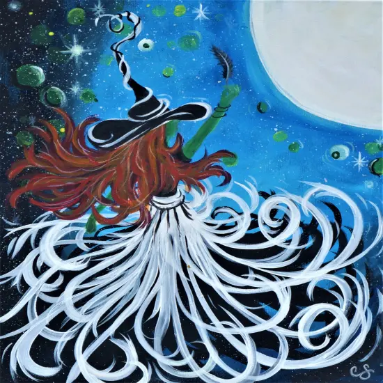 Halloween Paint Kit - Rhiannon's Mystical Flight Acrylic Painting Kit & Video Lesson, Paint Party, DIY Halloween Craft, Beginner Painting, Paint At Home {1}