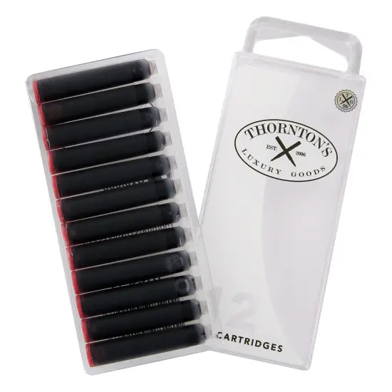 Thornton's Luxury Goods Short Standard International Fountain Pen Ink Cartridges, 12-Count Oxblood {1}