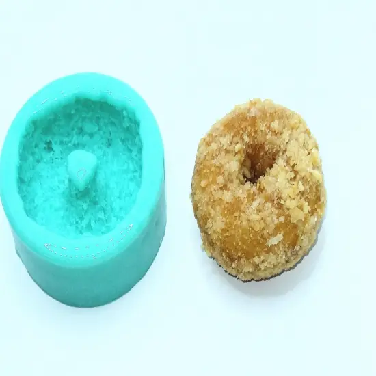 2pc Mini Crusted Doughnut Mold| Realistic Dessert Shape Silicone Mold| Soap| Candle | Mold for Wax| Mold for Resin {3}