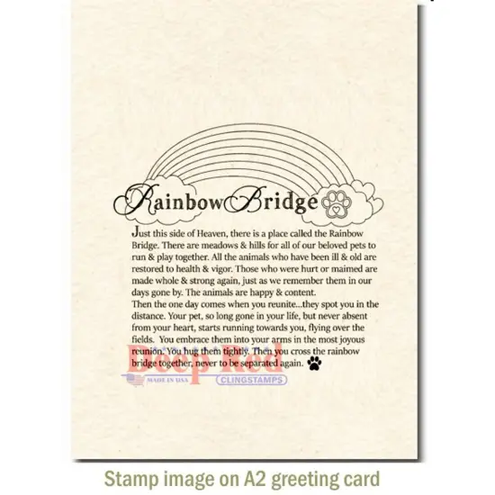 Deep Red Stamps Rainbow Bridge Rubber Cling Stamp 3.2 x 3 inches {4}