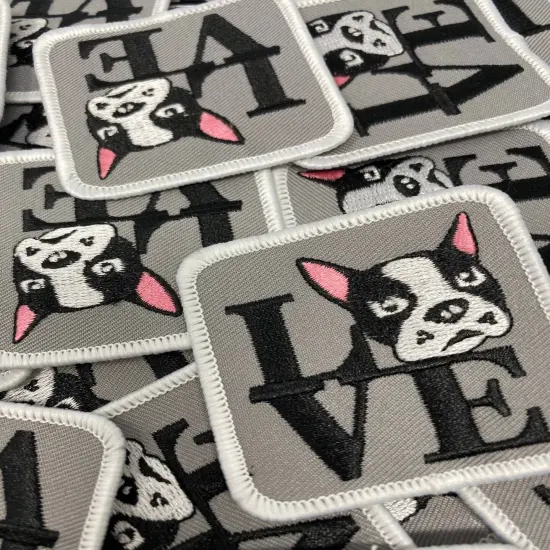 Patched Up Pup: "Puppy Love" Iron-on Embroidered Patch for Dogs, Patch for Dog Lovers, Sz. 2.5" inches {6}