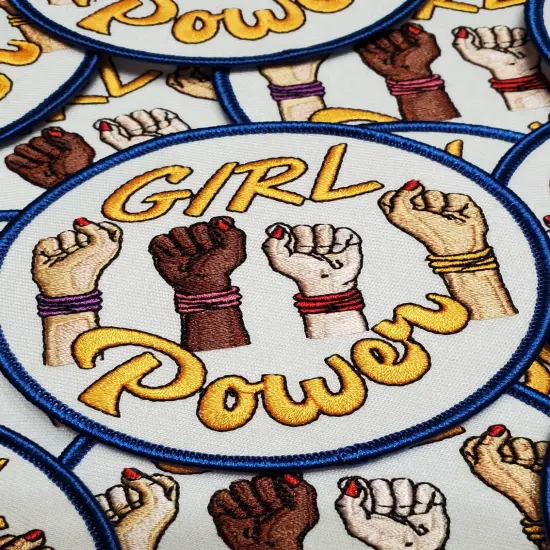 "Girl Power Fist" Female Empowerment Patch, Feminist Fist Patch, Iron-on Patch, Size 3" inches {4}