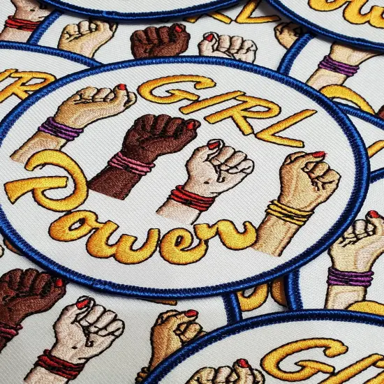 "Girl Power Fist" Female Empowerment Patch, Feminist Fist Patch, Iron-on Patch, Size 3" inches {5}