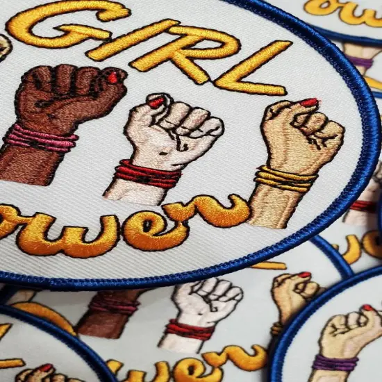 "Girl Power Fist" Female Empowerment Patch, Feminist Fist Patch, Iron-on Patch, Size 3" inches {3}
