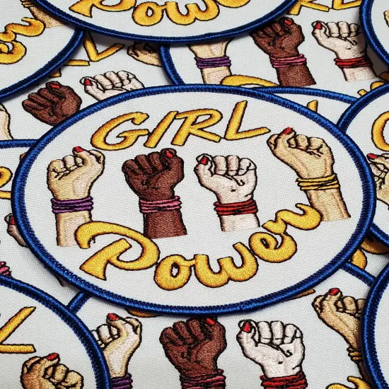 "Girl Power Fist" Female Empowerment Patch, Feminist Fist Patch, Iron-on Patch, Size 3" inches {6}